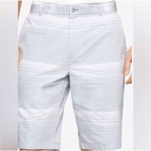 BNWT Calvin Klein Cotton Flat Front Light Gray Striped Shorts